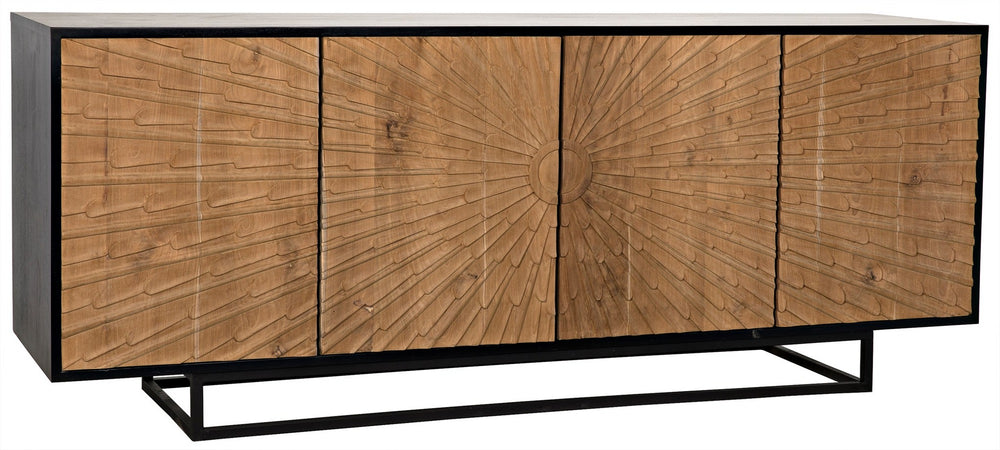 Ra Sideboard, Hand Rubbed Black with Teak