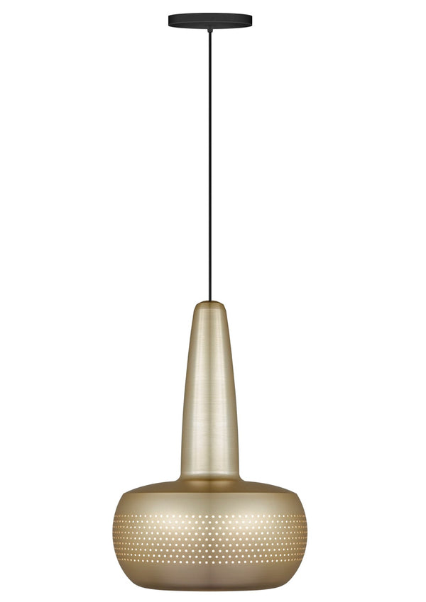 Clava Hardwired Pendant in Brass with Black Cord
