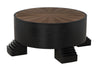 Tambour Mahogany Coffee Table with Veneer Top in Hand-Rubbed Black