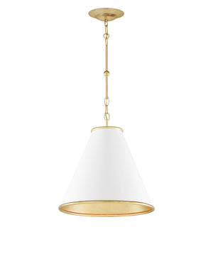 Pierrepont White Small Pendant In White & Gold