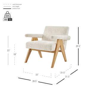 Nixon Chenille Accent Arm Chair, Concord Cream