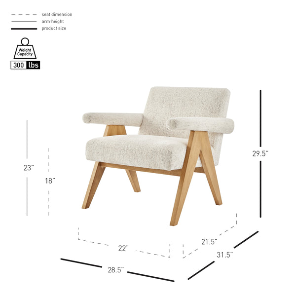 Nixon Chenille Accent Arm Chair, Concord Cream