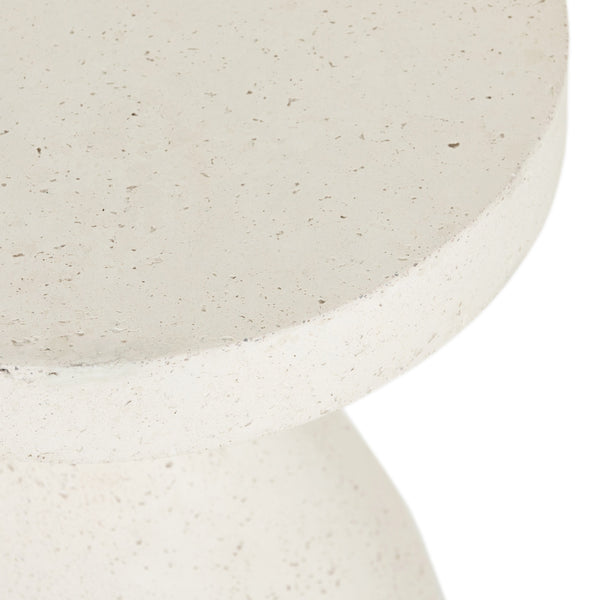 Koda Outdoor End Table In Textured White