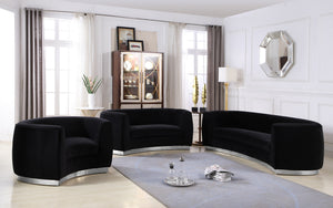 Crystal Chair In Black Velvet and Chrome