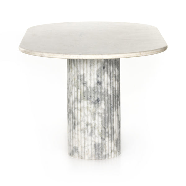 Oranda Dining Table In Polished White Marble