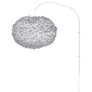 Eos XL 1-Light Wall Lamp in Grey with White Wall Hanger