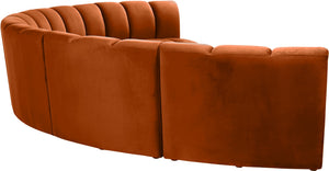 Lynda 6pc. Modular Sectional In Cognac Velvet