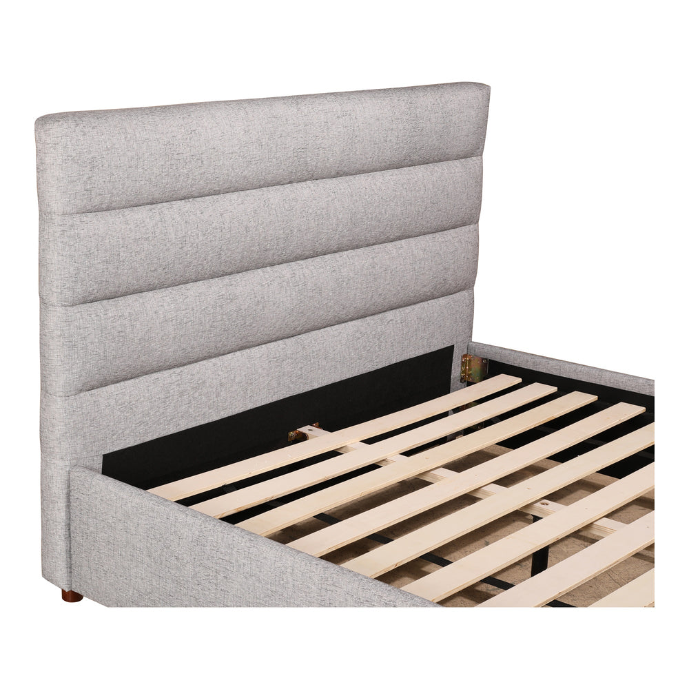 Moe's Takio Queen Bed in Light Grey Upholstery