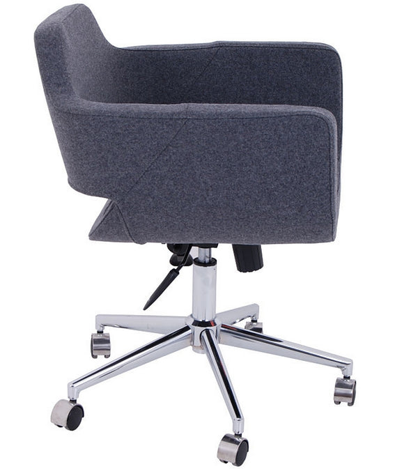 minetta Contemporary office chair in charcoal wool