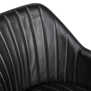 Leon Leather Dining Chair - Midnight Raven