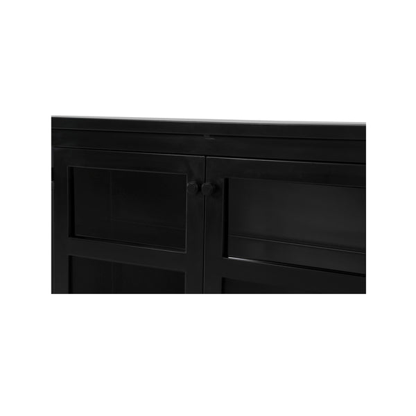 Henry Metal Media Unit with Glass Doors in Black