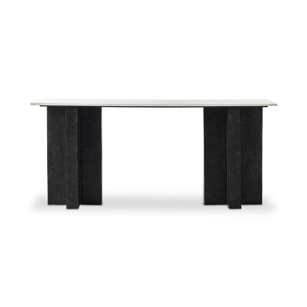 Terrell Large Console Table in Polished White