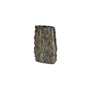 Sabine Cast Aluminum Vase in Antique Brass