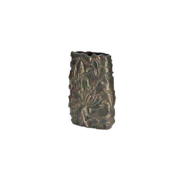 Sabine Cast Aluminum Vase in Antique Brass