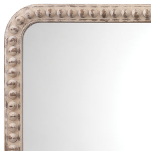 Rectangle Audrey Wall Mirror, White Washed Wood