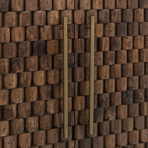 Norwood Solid Wood Cabinet with Brass Details