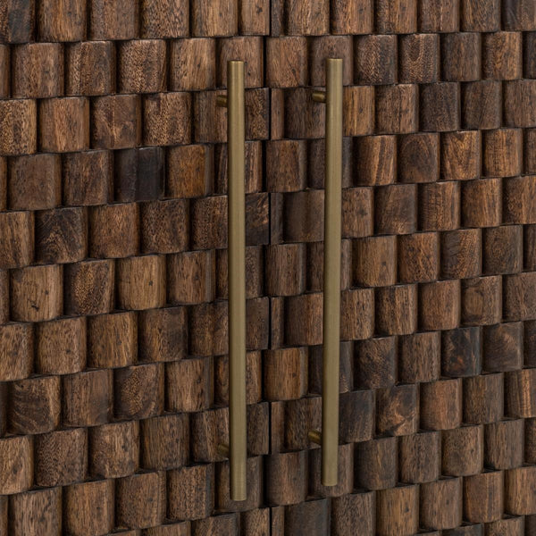 Norwood Solid Wood Cabinet with Brass Details