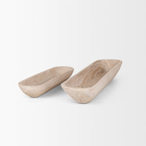 Athena Set of 2 Extra Large  Light-Wash Reclaimed Wood Trays
