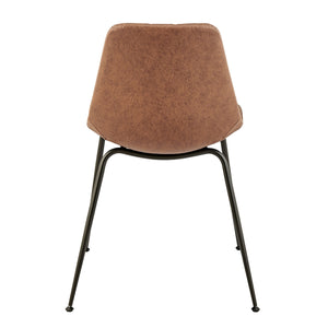Robert KD PU Dining Side Chair, Umber Brown