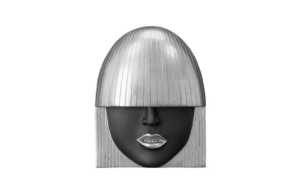 Fashion Faces Wall Art, Smallall, Black And Silver Leaf, Set Of 3