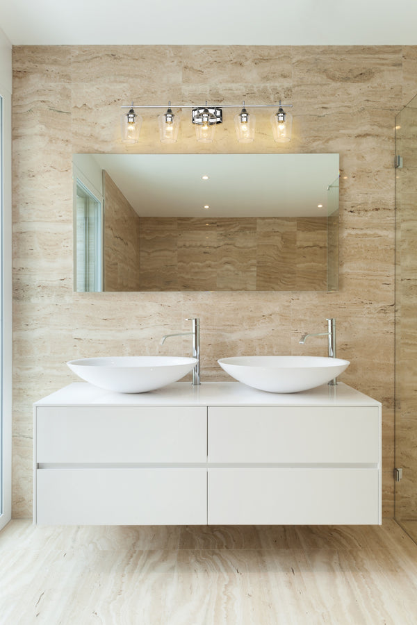 Joliet 5 Light Vanity in Chrome Finish