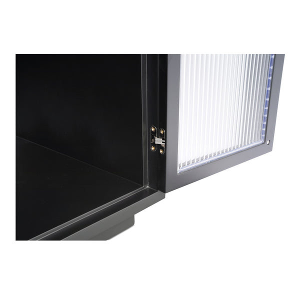 Salone Sideboard Black with Reeded Glass Doors