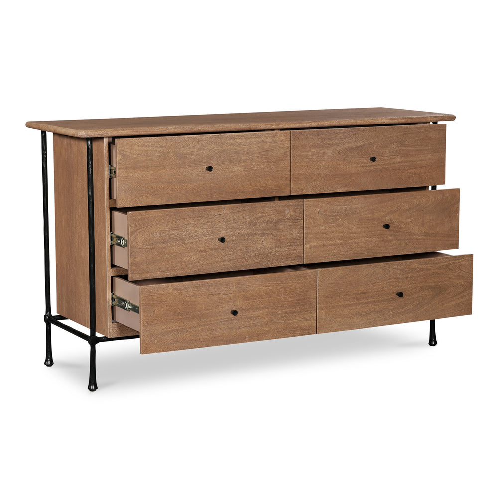 Moe's Rene 6-Drawer Dresser in Brown