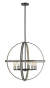Kirkland 6 Light Pendant in Ashen Barnboard Finish