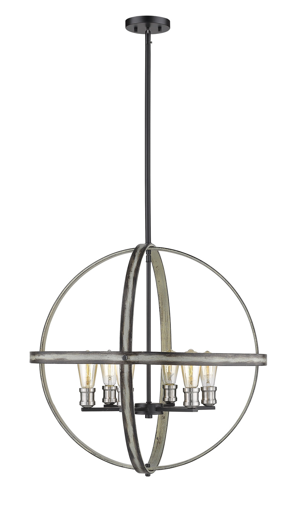 Kirkland 6 Light Pendant in Ashen Barnboard Finish