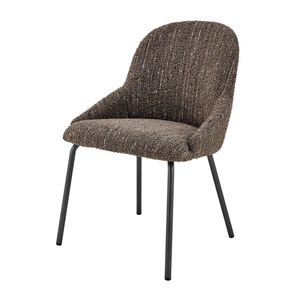 Katrisa KD Boucle Dining Side Chair, Zenith Brown