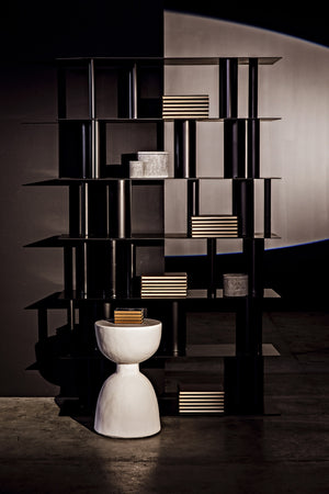 Hourglass Stool, White Fiber Cement