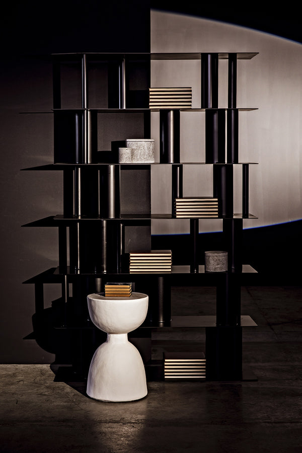 Hourglass Stool, White Fiber Cement