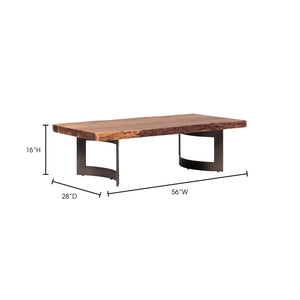 Moe's Bent Coffee Table in Natural Acacia