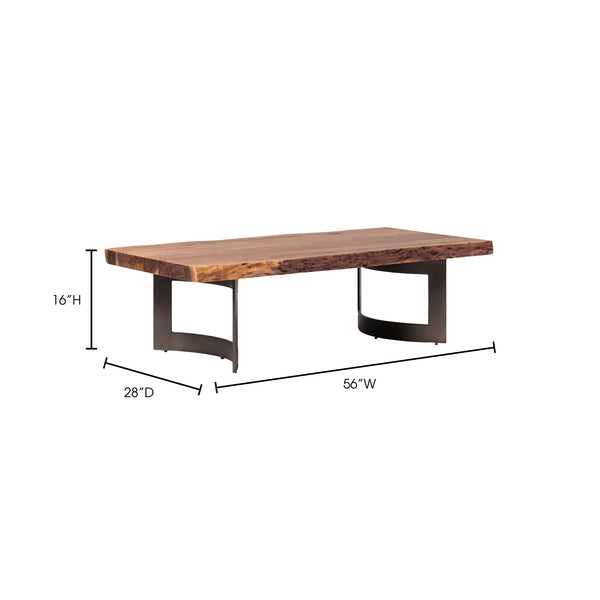Moe's Bent Coffee Table in Natural Acacia
