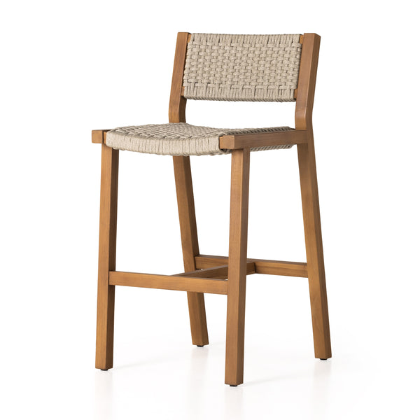 Delano Outdoor Bar Stool In Natural Teak