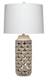 Flora Resin Table Lamp, White Wash