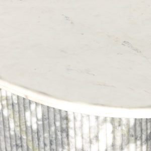 Oranda Dining Table In Polished White Marble
