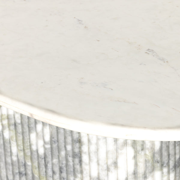 Oranda Dining Table In Polished White Marble