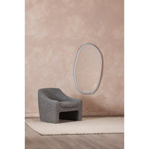 Foundry Oval Mirror White with Aluminum Frame