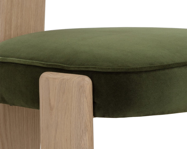 HORTON DINING CHAIR - RUSTIC OAK - FOREST GREEN