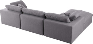 Carmen Cloud Modular Sectional In Grey Linen Fabric