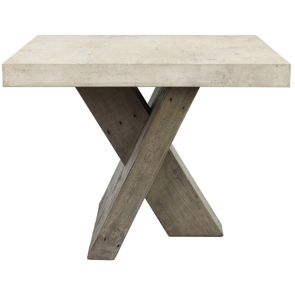 Durant Solid Wood End Table - Antique White/Distressed Gray
