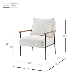 Quinton Fabric Accent Arm Chair In Boucle Beige