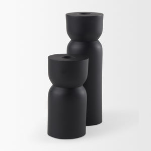 Malta Black Large Metal Candle Holder