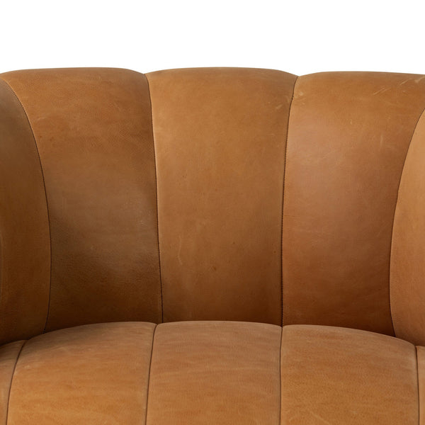 Doss Swivel Chair In Terra Brown Oak
