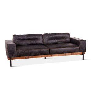 Portofino Leather Sofa Antique Ebony
