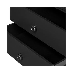 Moe's Reagan Black Nightstand with Metal Handles