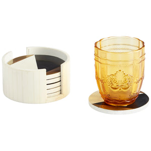 Modametric Coasters in Black - Gold - White