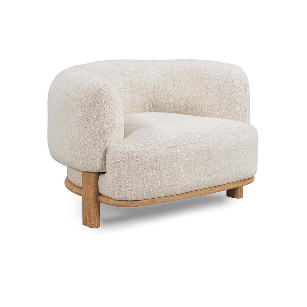 Pasadena Upholstered Accent Chair in Natural Wood