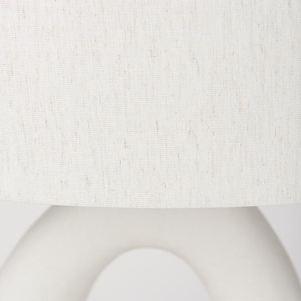 Tao 20.0L x 20.0W x 33.0H Cream Base W/White Shade Table Lamp